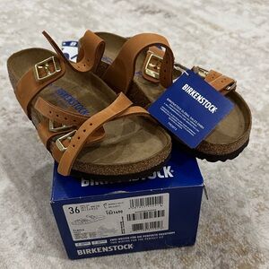 NIB Birkenstock Leather Sandals Franca- Pecan size 36
